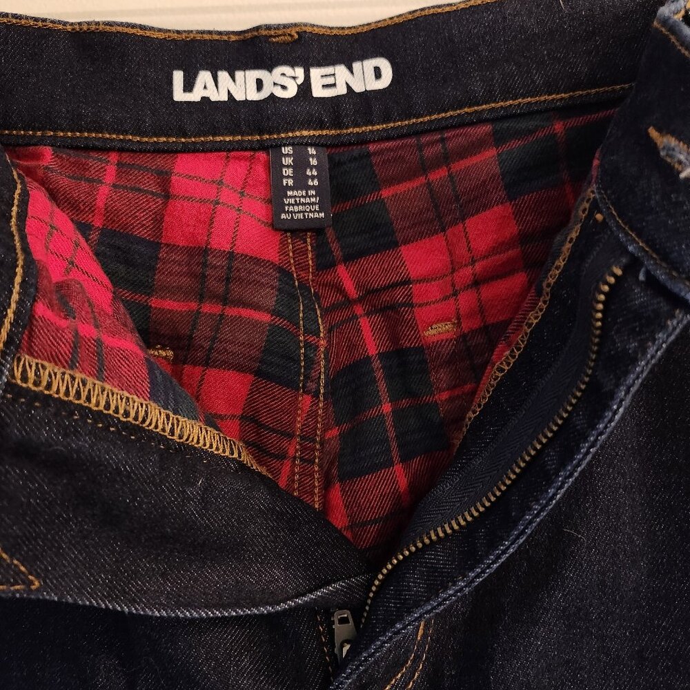 Lands End Flannel Lined Jeans Size 14 Worn once